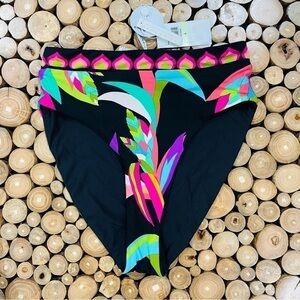 Trina Turk NEW Size 4 Reversible BIRD PARADISE HI WAIST BIKINI BOTTOM